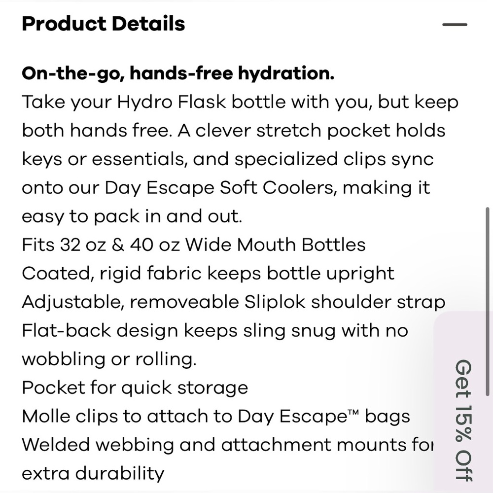 Hydro Flask Medium Tag Along Bottle Sling Arctic NWT - Picture 4 of 7